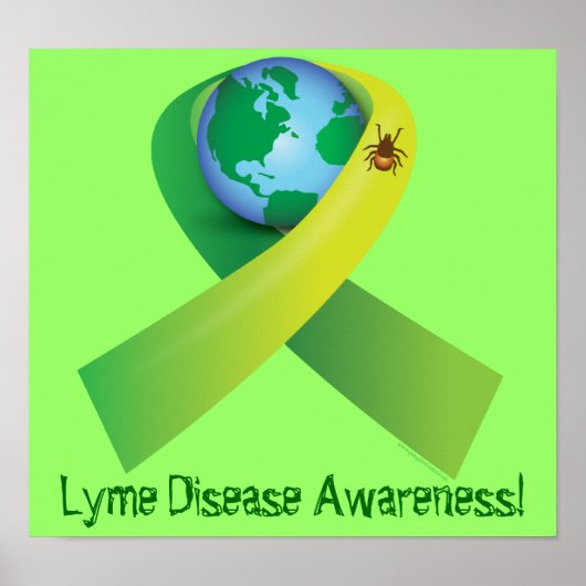 Tick Spreading Lyme rund um das Wort Poster (Vorne)