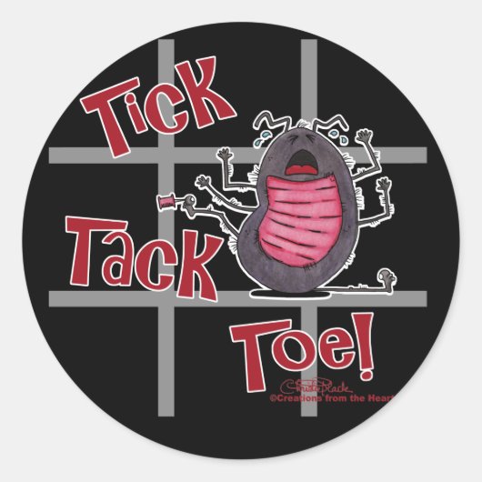 Tick Tack Toe! Runder Aufkleber (Vorderseite)