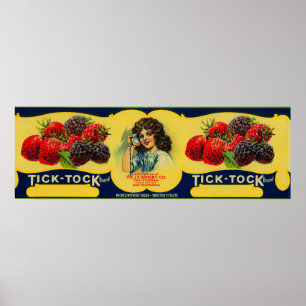 Tick Tock Berry Label Poster