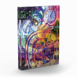 Tick Tock Farbillustration Acrylblock Fotoblock