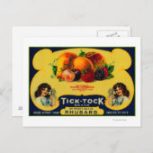 Tick Tock Rhubarb Label Postkarte (Vorne/Hinten)