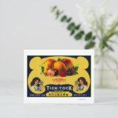 Tick Tock Rhubarb Label Postkarte (Stehend Vorderseite)