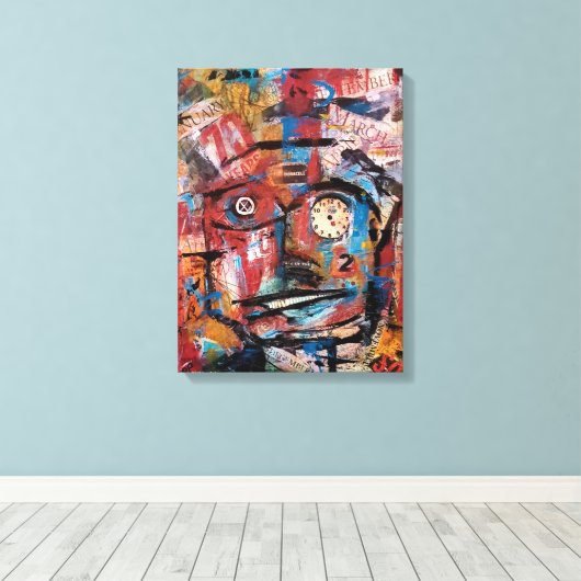 "Tick Tock" Stretched Canvas Print Leinwanddruck (Insitu (Holzboden))
