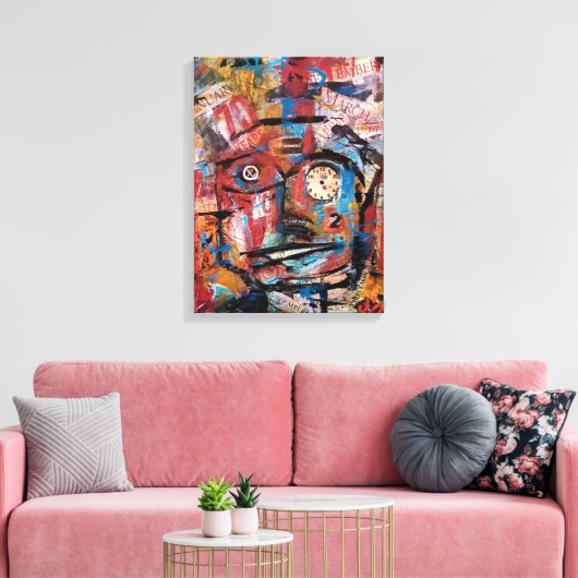 "Tick Tock" Stretched Canvas Print Leinwanddruck (Insitu (Wohnzimmer))