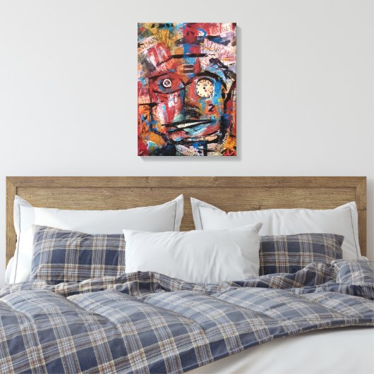 "Tick Tock" Stretched Canvas Print Leinwanddruck (Insitu (Schlafzimmer))