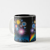 Ticken der Fireworks-Tasse Zweifarbige Tasse (Vorderseite Links)