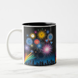 Ticken der Fireworks-Tasse Zweifarbige Tasse