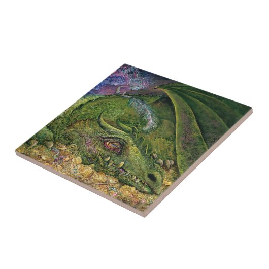 Ticken Sie niemals einen schlafenden Drachen 6x6 K Fliese (Seite)