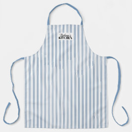 Tickende Streifen Vintage Farmhaus Blau Schürze