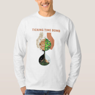 Tickende Zeitbombe Erde Stunden Glas Umwelt T-Shirt