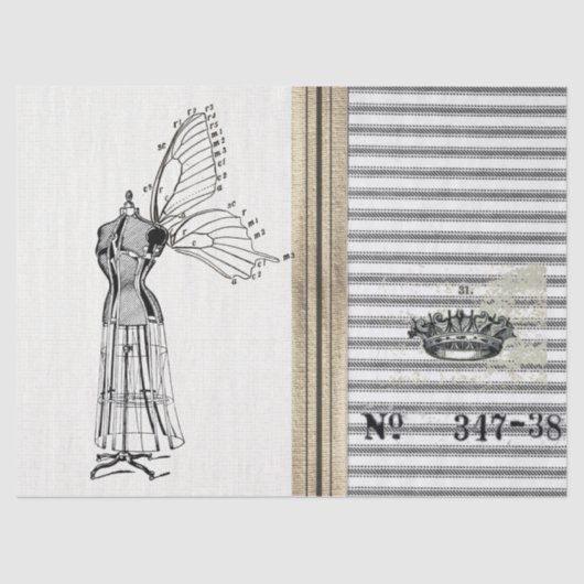 Tickendes Leinwand-Kleiderform-feenhaftes Seidenpapier (Vorderseite)