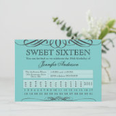 Ticket 16 . Geburtstag Einladung (Stehend Vorderseite)