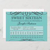 Ticket 16 . Geburtstag Einladung (Vorne/Hinten)