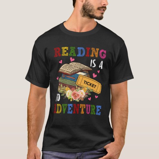 Ticket Adventure Library Lehrer Student B T-Shirt (Vorderseite)