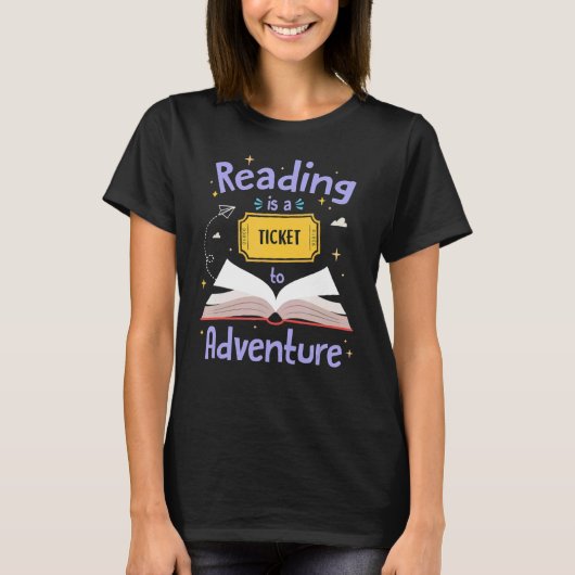 Ticket Adventure Library Lehrer Student B T-Shirt (Vorderseite)