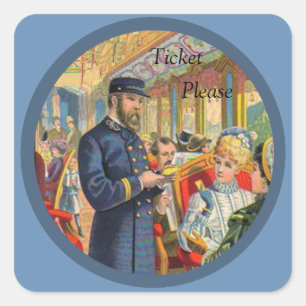 Ticket Bitte Trading-Aufkleber Quadratischer Aufkleber