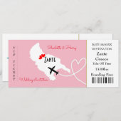 Ticket Boarding Pass Flora Hochzeit im Ausland Einladung (Vorne/Hinten)
