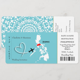 Ticket Boarding Pass Hochzeit Philippinen Einladung