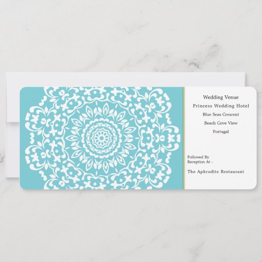 Ticket Boarding Pass Portugal Wedding Destination Einladung (Rückseite)