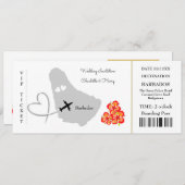 Ticket Boarding Pass Wedding Destination Barbados Einladung (Vorne/Hinten)