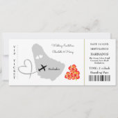 Ticket Boarding Pass Wedding Destination Barbados Einladung (Vorderseite)