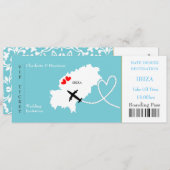 Ticket Boarding Pass Wedding Destination Ibiza Einladung (Vorne/Hinten)