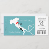 Ticket Boarding Pass Wedding Destination Italien Einladung (Vorderseite)