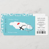 Ticket Boarding Pass Wedding Destination Jamaica I Einladung (Vorne/Hinten)