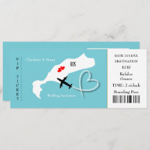 Ticket Boarding Pass Wedding Destination Kos