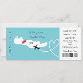 Ticket Boarding Pass Wedding Destination Kreta Einladung (Vorderseite)