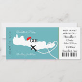 Ticket Boarding Pass Wedding Destination Kreta Einladung (Vorderseite)