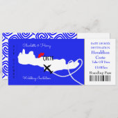 Ticket Boarding Pass Wedding Destination Kreta Einladung (Vorne/Hinten)
