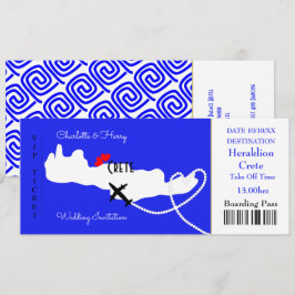 Ticket Boarding Pass Wedding Destination Kreta Einladung