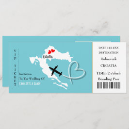 Ticket Boarding Pass Wedding Destination Kroatien Einladung