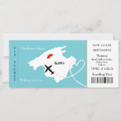Ticket Boarding Pass Wedding Destination Mallorca Einladung (Vorderseite)