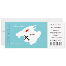 Ticket Boarding Pass Wedding Destination Mallorca