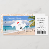 Ticket Boarding Pass Wedding Destination Mallorca