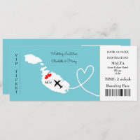Ticket Boarding Pass Wedding Destination Malta