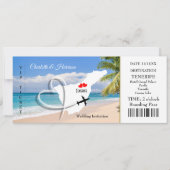 Ticket Boarding Pass Wedding Destination Teneriffa Einladung (Vorderseite)