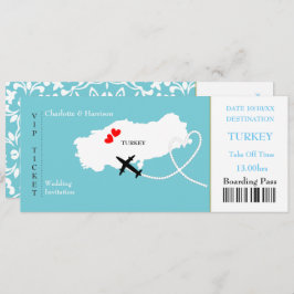 Ticket Boarding Pass Wedding Destination Türkei Einladung