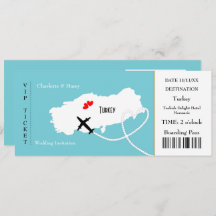 Ticket Boarding Pass Wedding Destination Türkei