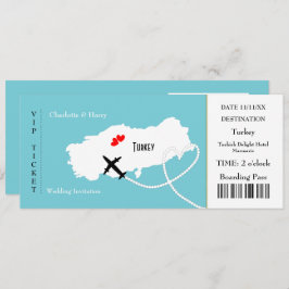 Ticket Boarding Pass Wedding Destination Türkei Einladung