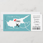 Ticket Boarding Pass Wedding Destination Zypern Einladung (Vorderseite)