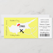 Ticket Boarding Pass Wedding Destination Zypern Einladung (Vorderseite)