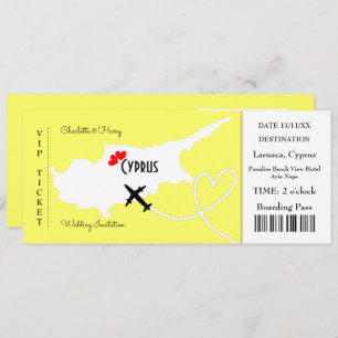 Ticket Boarding Pass Wedding Destination Zypern Einladung