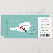 Ticket Boarding Pass Zielort Österreich Foto