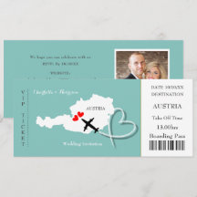 Ticket Bordkarte Ziel Österreich Foto