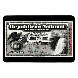 Ticket der Republican Convention von 1892 Magnet