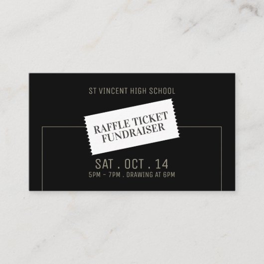 Ticket Design, Raffle Ticket Fundraiser Event (Vorderseite)