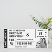 Ticket Design Save the Date Foto Cards (Stehend Vorderseite)